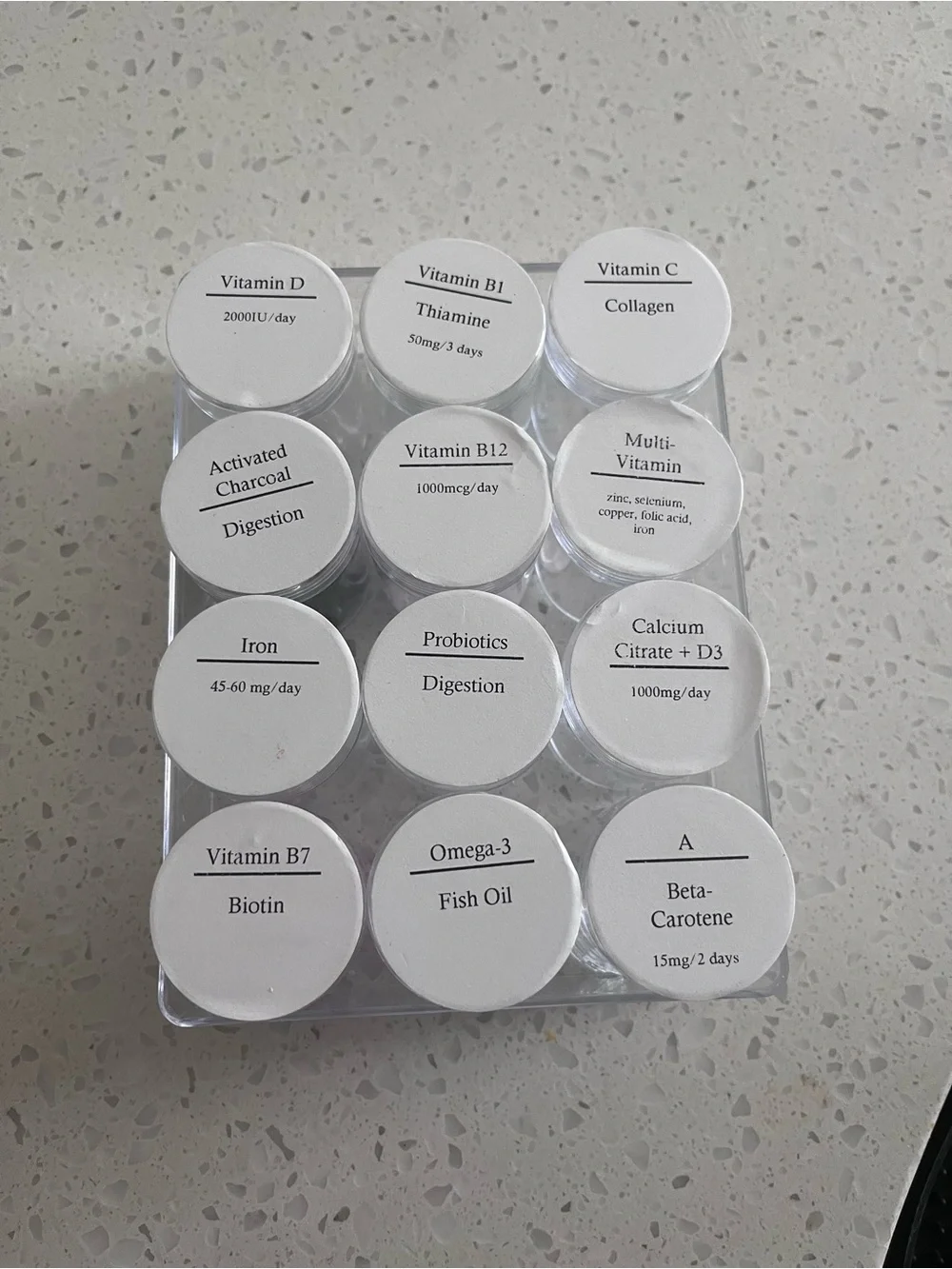 Custom vitamin organizer bariatric multi daily storage viral 12 bottle